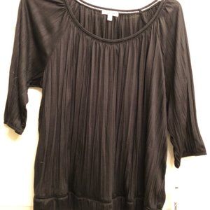 Sonoma Black Peasant Blouse, XL